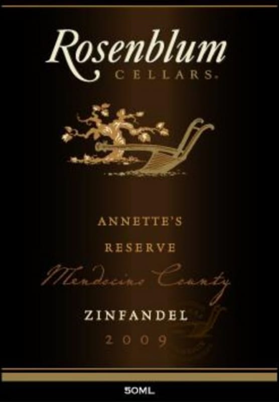 Rosenblum Cellars Annette's Reserve Zinfandel 2009 Front Label