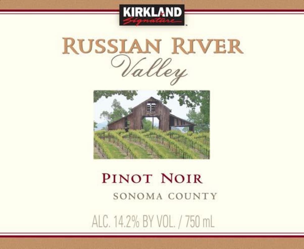 Kirkland Signature Russian River Valley Pinot Noir 2015 Front Label