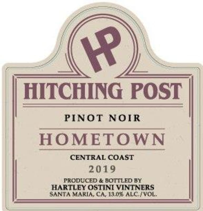 Hitching Post Hometown Pinot Noir (375ML half-bottle) 2019 Front Label