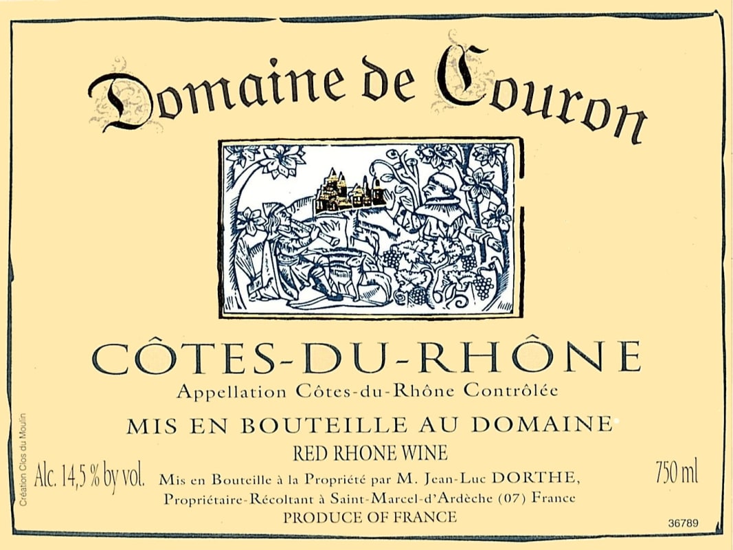 Dom. de Couron Cotes-du-Rhone 2015 Front Label