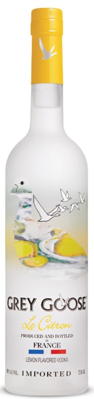 Grey Goose Le Citron Vodka Front Bottle Shot