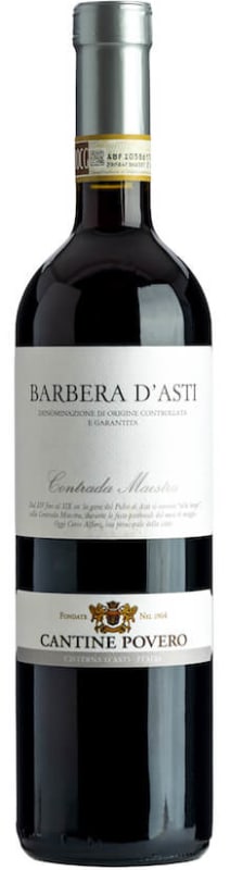 Cantine Povero Contrada Maestra Barbera d'Asti 2022 Front Bottle Shot