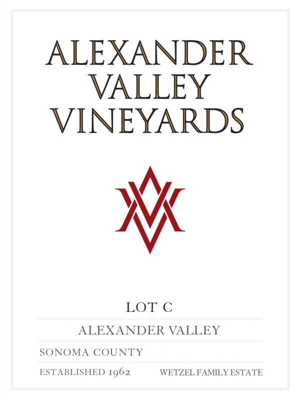Alexander Valley Vineyards Lot C 2015 Front Label