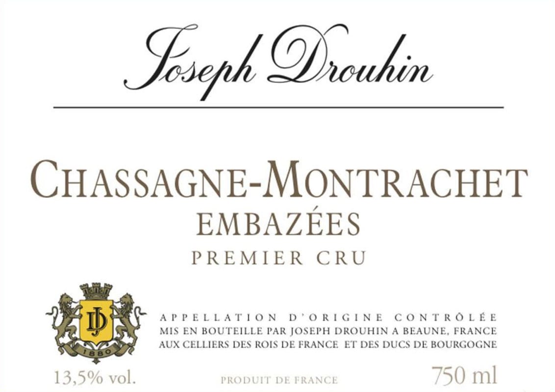 Joseph Drouhin Chassagne-Montrachet Les Embazees Premier Cru 2015 Front Label