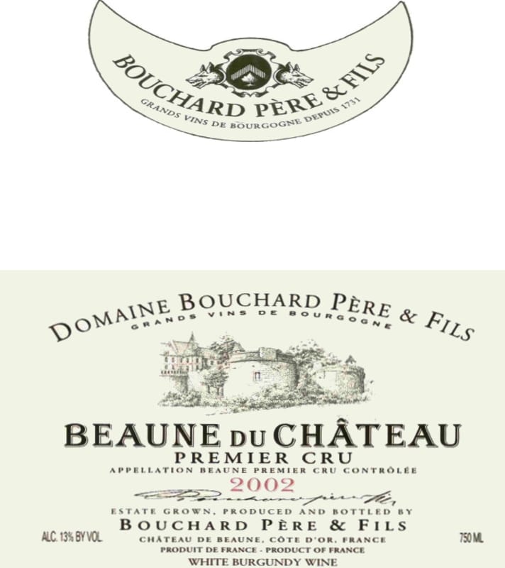 Bouchard Pere & Fils Beaune du Chateau Premier Cru Blanc 2002 Front Label