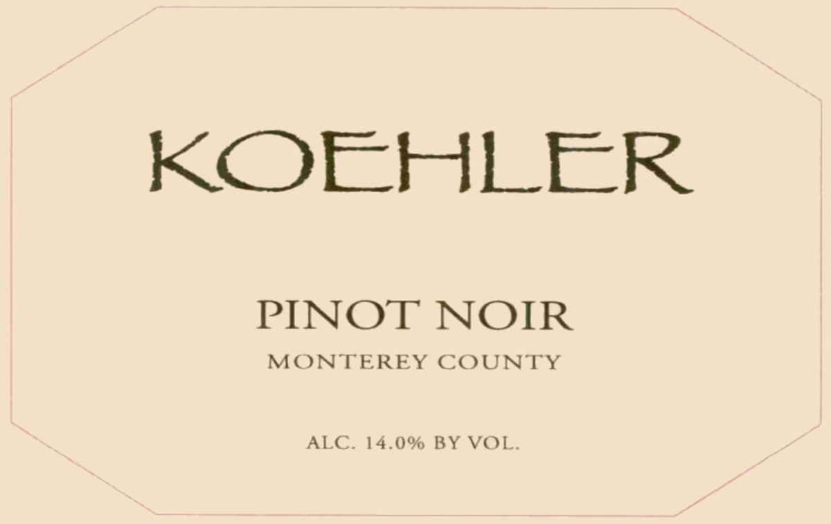 Koehler Winery Pinot Noir 2012 Front Label