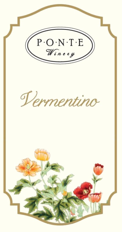 Ponte Family Estate Vermentino 2019 Front Label