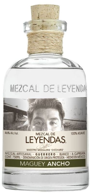 Mezcal De Leyendas Guerrero Maguey Ancho Mezcal Front Bottle Shot