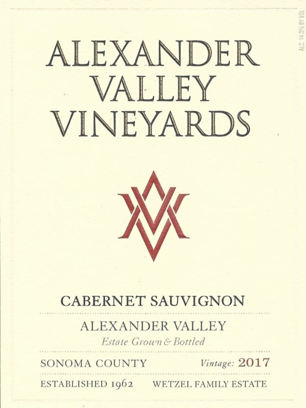 Alexander Valley Vineyards Cabernet Sauvignon (1.5 Liter Magnum) 2017 Front Label