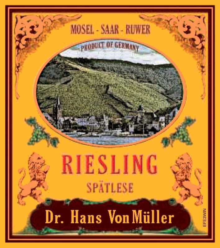 Dr. Hans Von Muller Mosel Spatlese Riesling 2011 Front Label