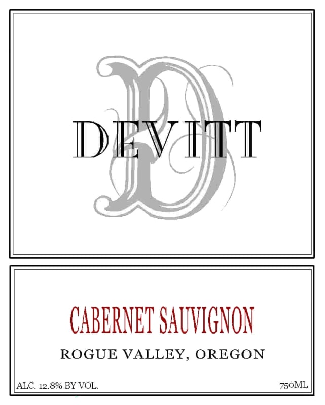 Devitt Winery & Vineyards Rogue Valley Cabernet Sauvignon 2008 Front Label