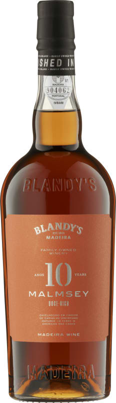 Blandy's 10 Year Malmsey Rich Madeira (500ML) Front Bottle Shot