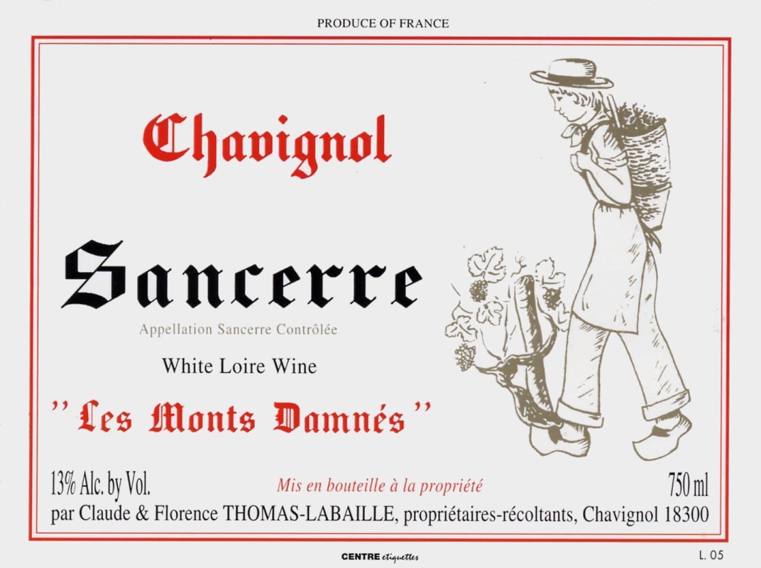 Thomas-Labaille Sancerre Chavignol Les Montes Damnes 2018 Front Label