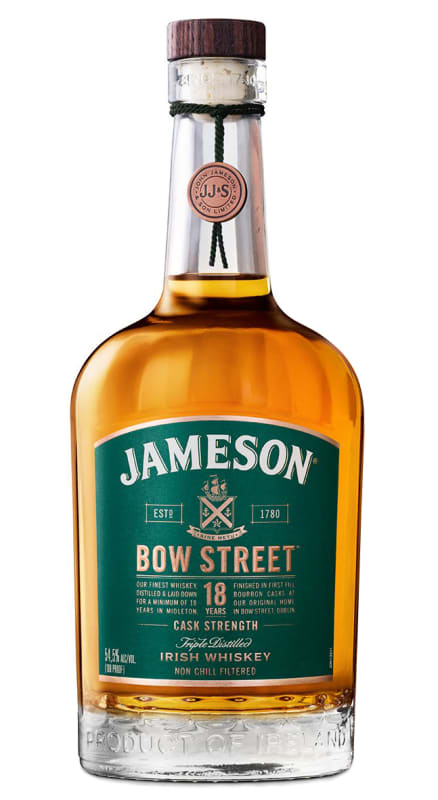 Jameson 18 Year Bow Street Cask Strength Irish Whiskey Front Bottle Shot