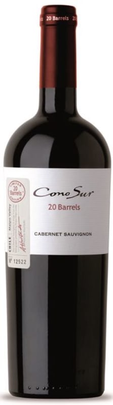 Cono Sur 20 Barrels Cabernet Sauvignon 2014 Front Bottle Shot