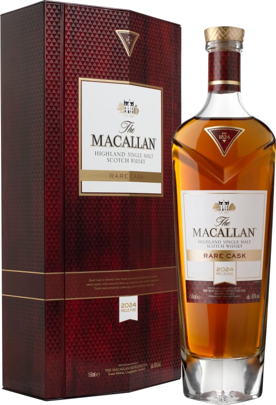 The Macallan Rare Cask Single Malt Scotch Whisky with Gift Box 2024 Front Bottle Shot