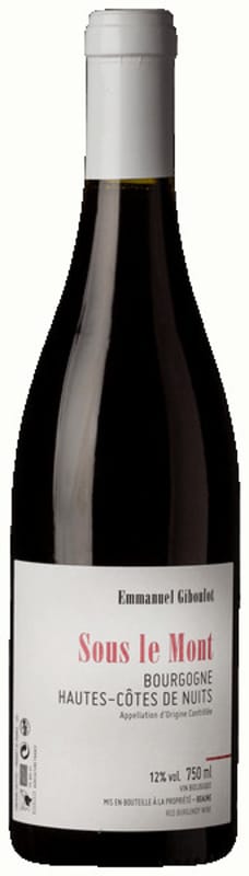 Emmanuel Giboulot Sous le Mont Hautes Cotes de Nuits 2018 Front Bottle Shot