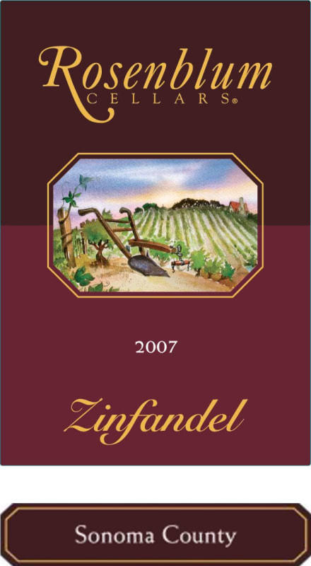 Rosenblum Cellars Sonoma County Zinfandel 2007 Front Label