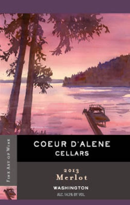 Coeur D'Alene Cellars Merlot 2013 Front Label