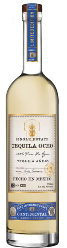 Ocho Continental Barrel Select Anejo Tequila Front Bottle Shot