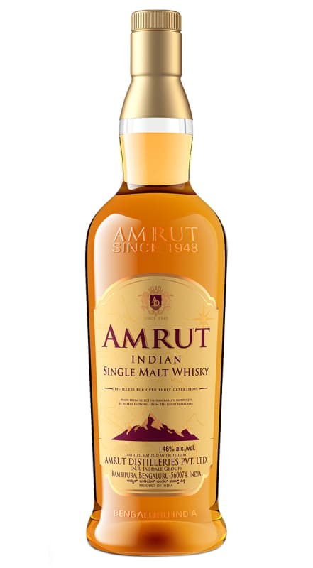 Amrut Single Malt Indian Whiskey Front Bottle Shot