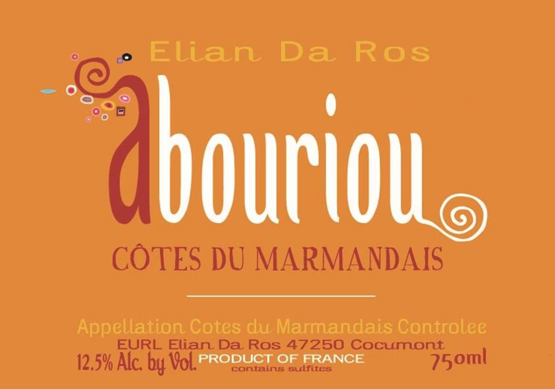 Domaine Elian Da Ros Abouriou Rouge 2019 Front Label