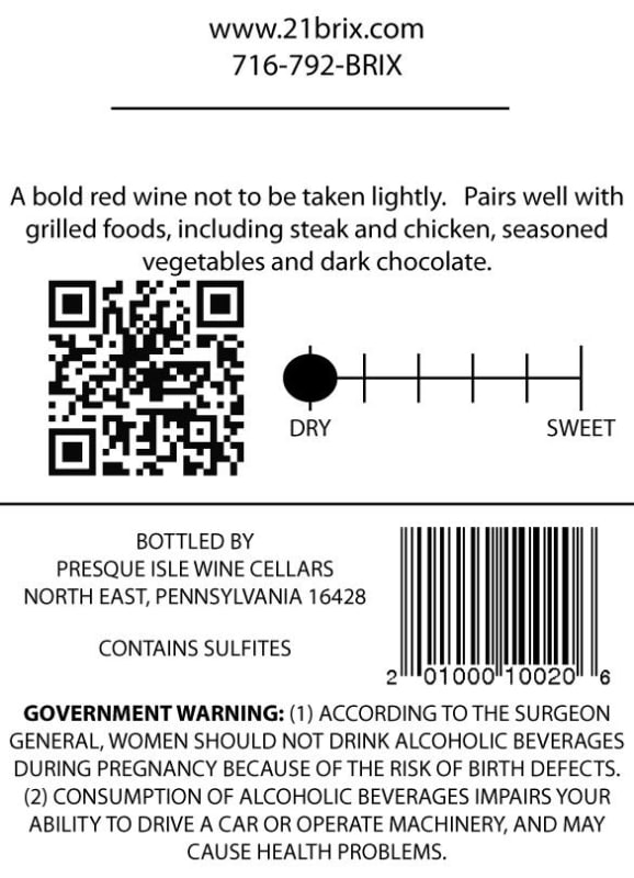 21 Brix Winery Cabernet Sauvignon 2010 Front Label