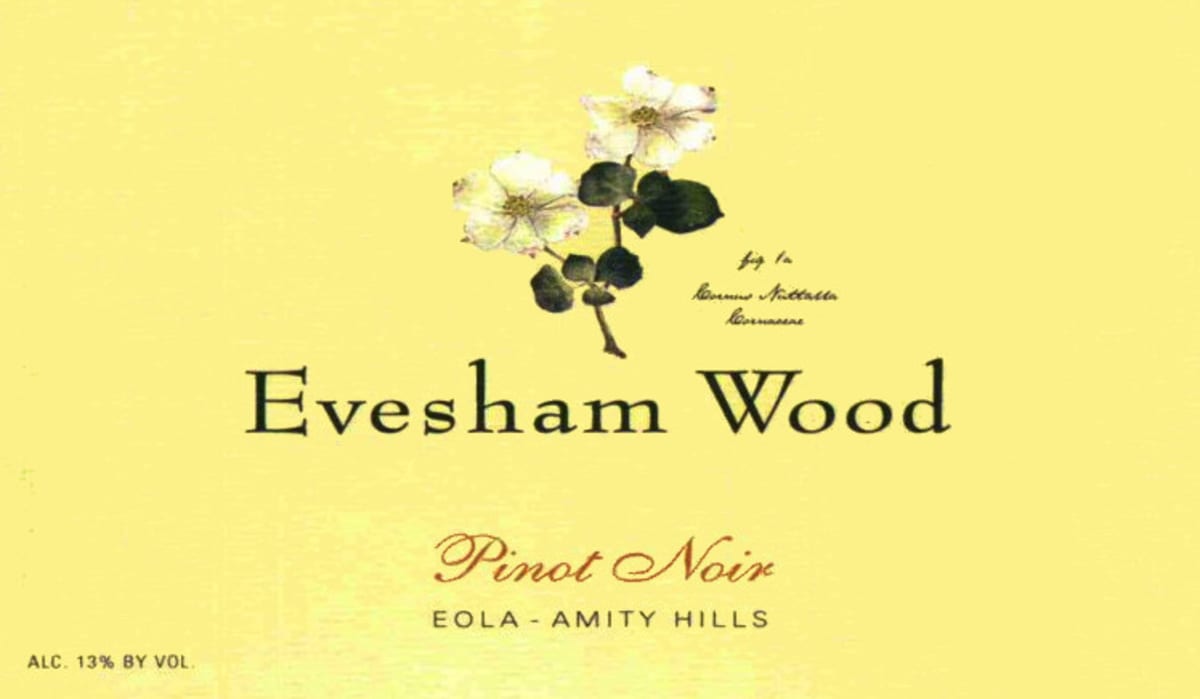 Evesham Wood Eola-Amity Hills Pinot Noir 2010 Front Label