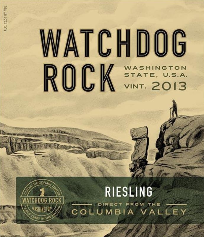Watchdog Rock Columbia Valley Riesling 2013 Front Label