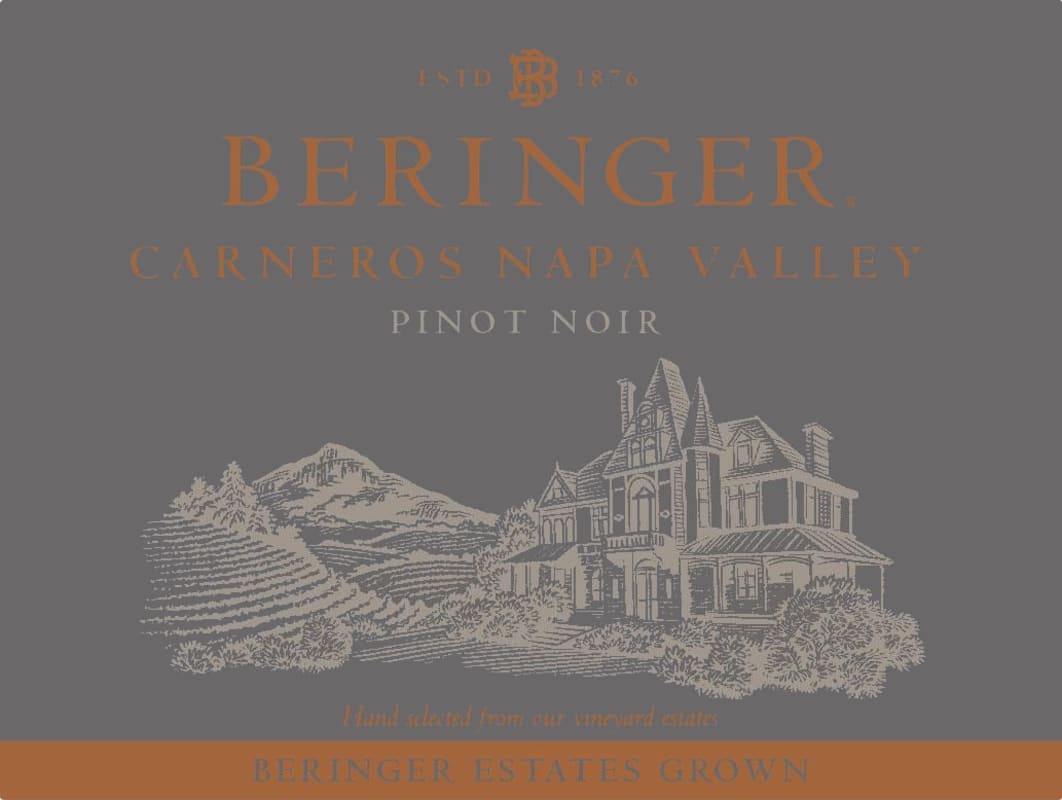 Beringer Carneros Pinot Noir 2017 Front Label