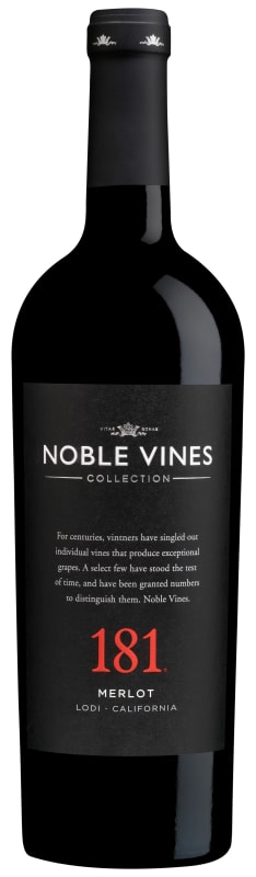 Noble Vines 181 Lodi Merlot 2015 Front Bottle Shot