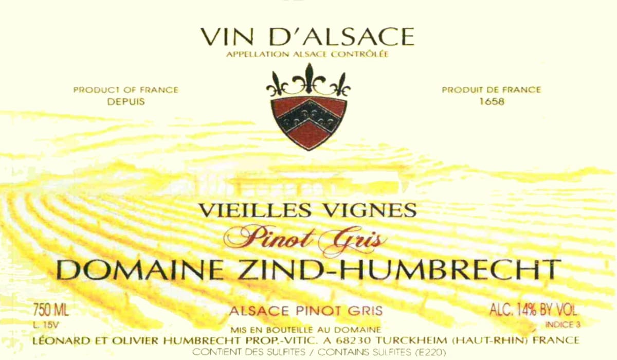 Zind-Humbrecht Alsace Vieilles Vignes Pinot Gris 2009 Front Label