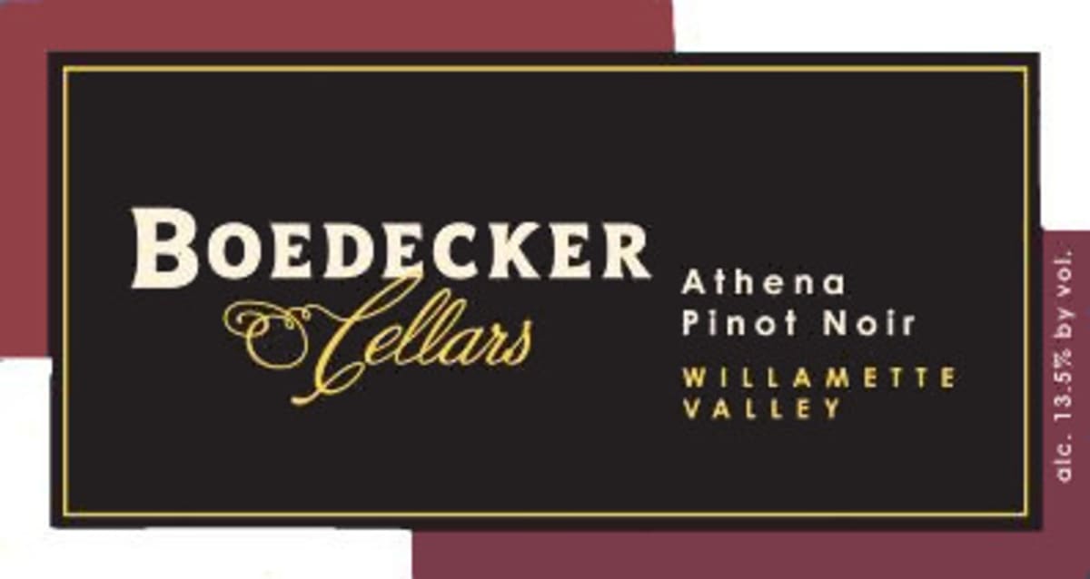 Boedecker Cellars Athena Pinot Noir 2014 Front Label