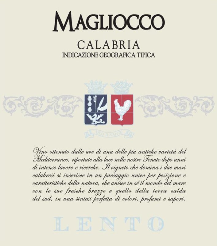 Cantine Lento Calabria Magliocco 2011 Front Label