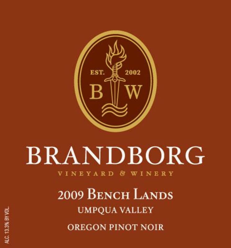 Brandborg Cellars Bench Lands Pinot Noir 2009 Front Label