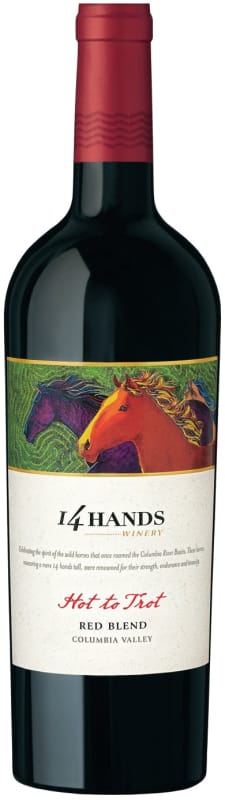 14 Hands Hot to Trot Red Blend 2015 Front Bottle Shot