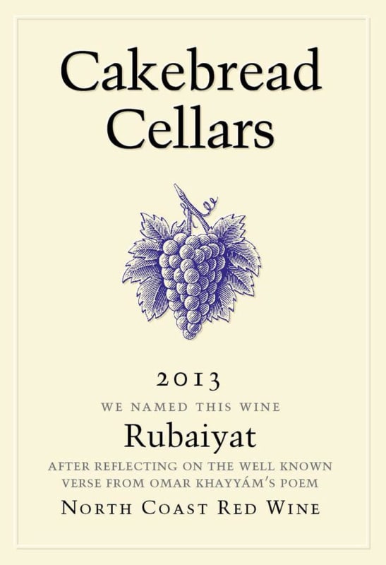 Cakebread Rubaiyat Red 2013 Front Label