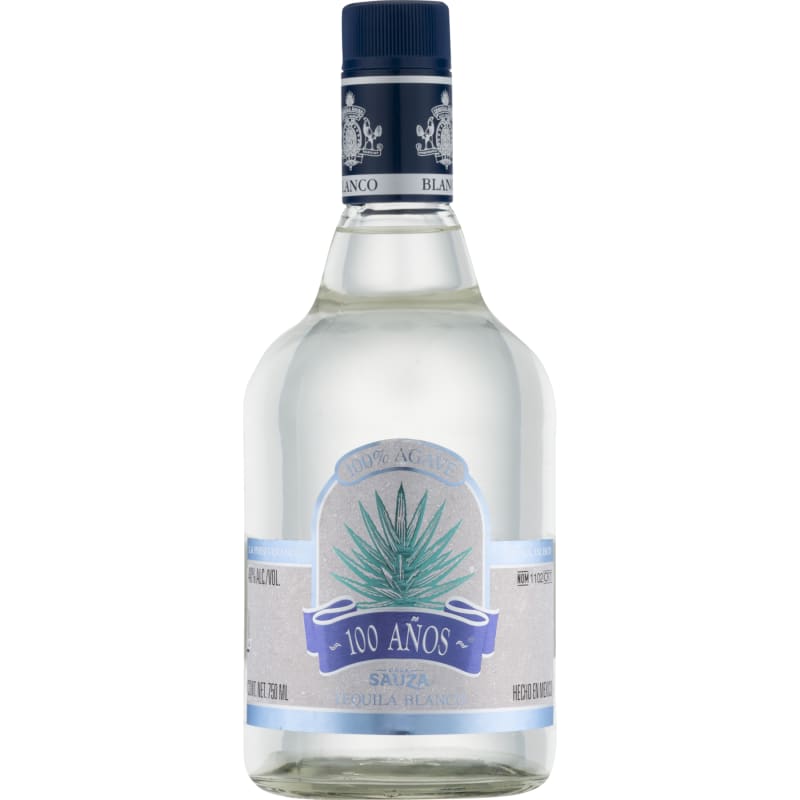 Sauza 100 Anos Blanco Tequila Front Bottle Shot