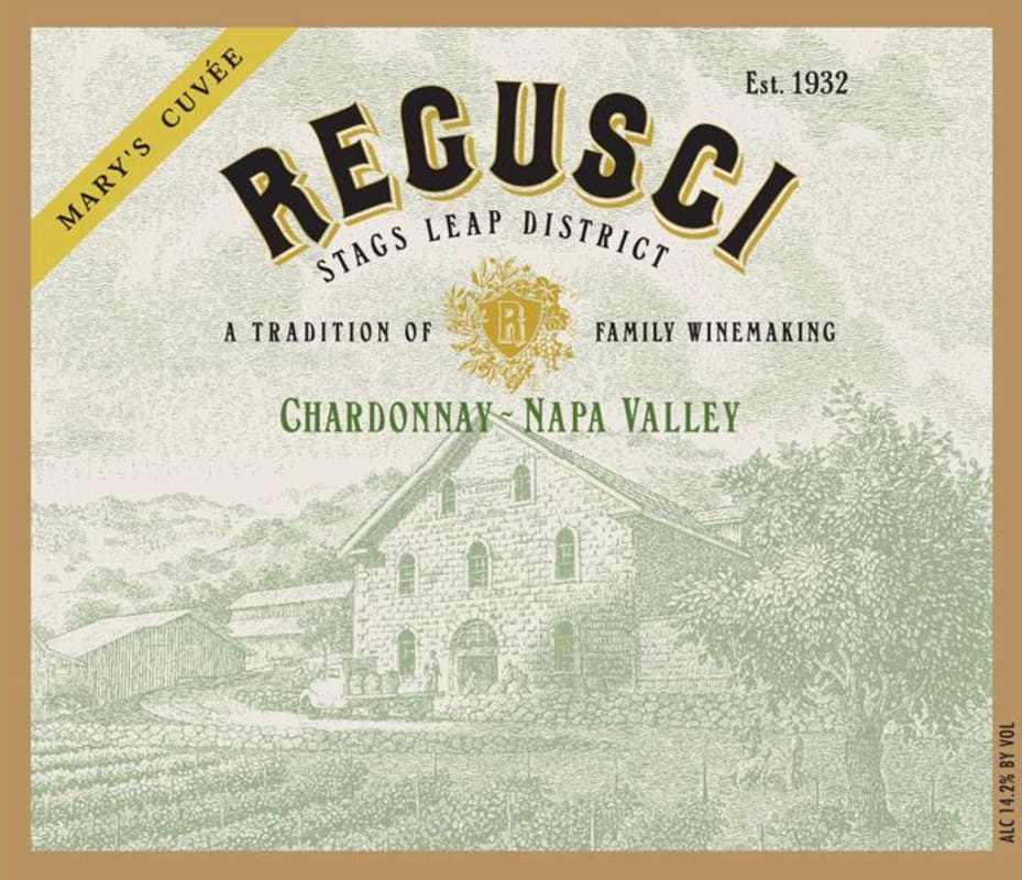 Regusci Winery Mary's Cuvee Chardonnay 2015 Front Label