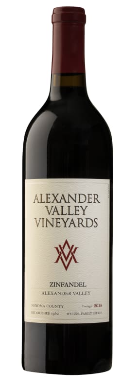 Alexander Valley Vineyards Zinfandel 2018 Front Bottle Shot