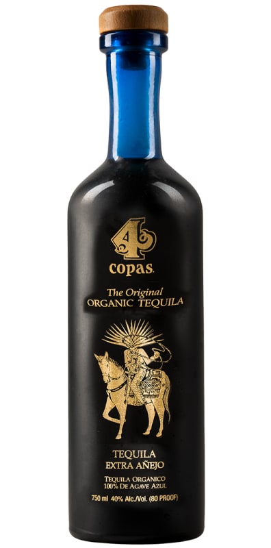 4 Copas Extra Anejo Tequila Front Bottle Shot