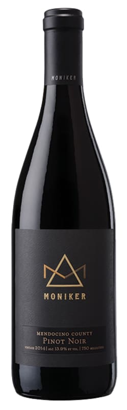Moniker Mendocino Pinot Noir 2014 Front Bottle Shot
