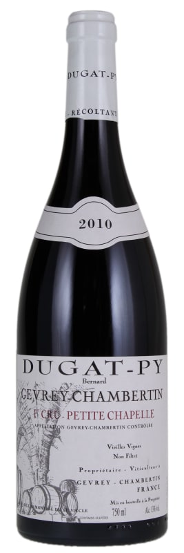 Dugat-Py Gevrey Chambertin Petite Chapelle 2010 Front Bottle Shot