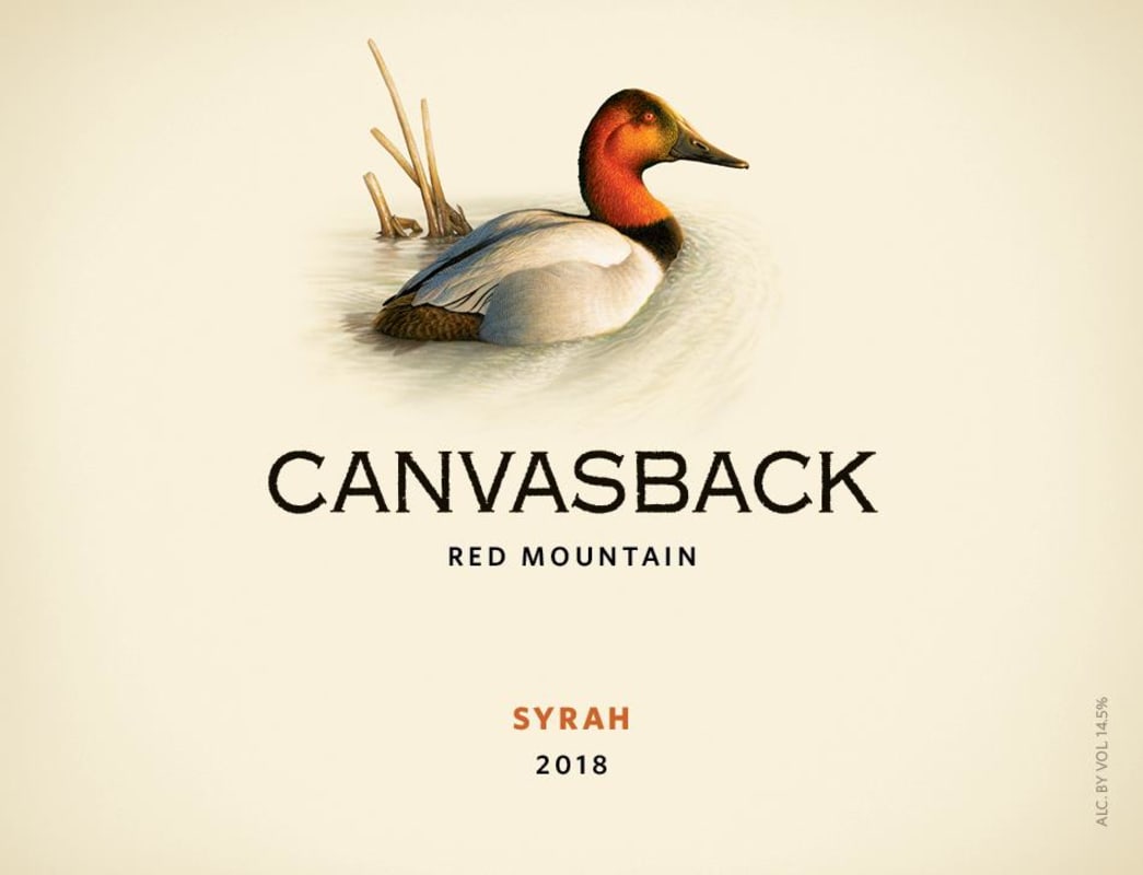 Canvasback Syrah 2018 Front Label