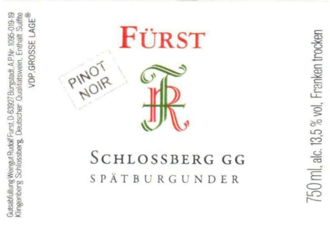 Furst Schlossberg Pinot Noir Grosses Gewachs (3 Liter Bottle) 2008 Front Label
