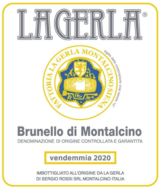 La Gerla Brunello di Montalcino (375ML half-bottle) 2020 Front Label