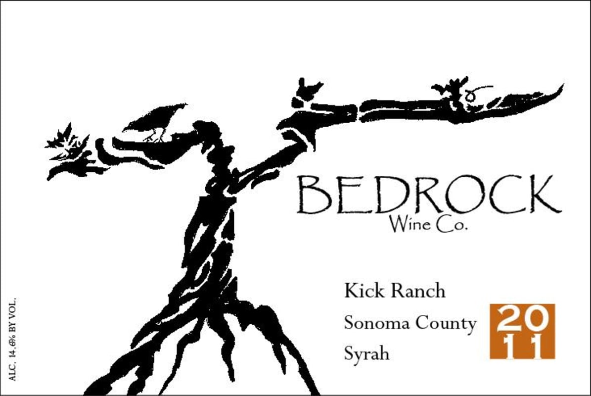 Bedrock Wine Company Kick Ranch Syrah 2011 Front Label