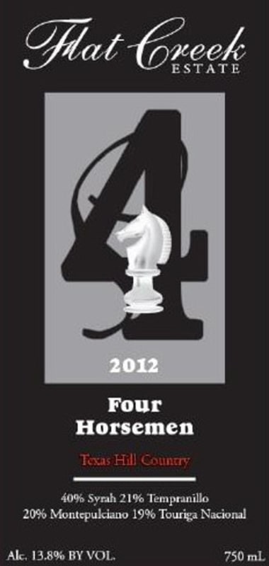 Flat Creek Estate Four Horsemen 2012 Front Label