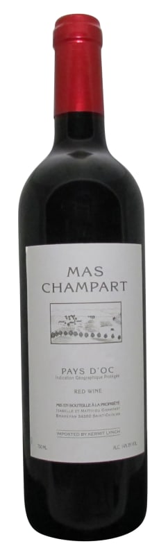 Mas Champart Vin de Pays d'Oc Rouge 2020 Front Bottle Shot