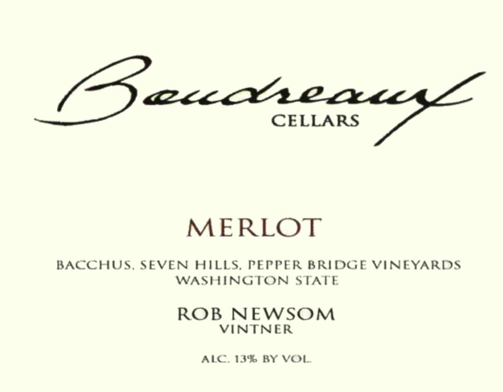 Boudreaux Cellars Merlot 2011 Front Label